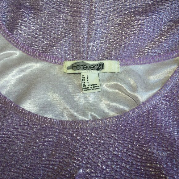 Forever 21, Purple glitter stretch tank top, with double layers. - Picture 8 of 9